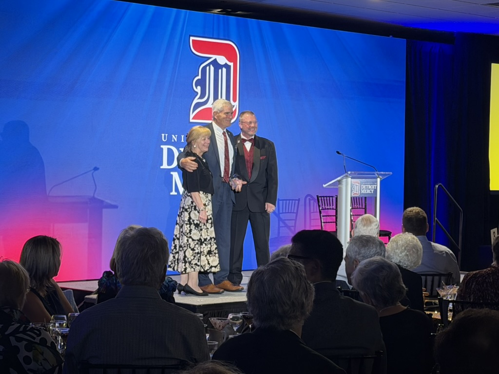 Provost Pamela Zarkowski, Dr. Mark T. Murphy and and President Donald B. Taylor at the 2026 Spirit Awards.